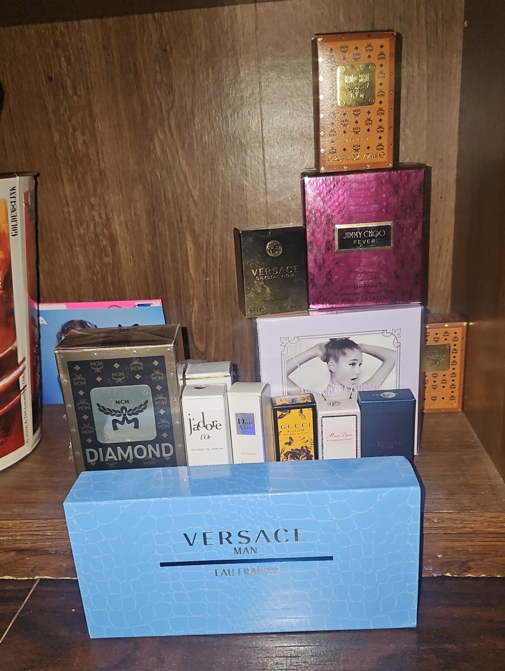 Versace, MCM, Jimmy Choo, Dior, GUCCI, Ariana Grande Perfume Collection